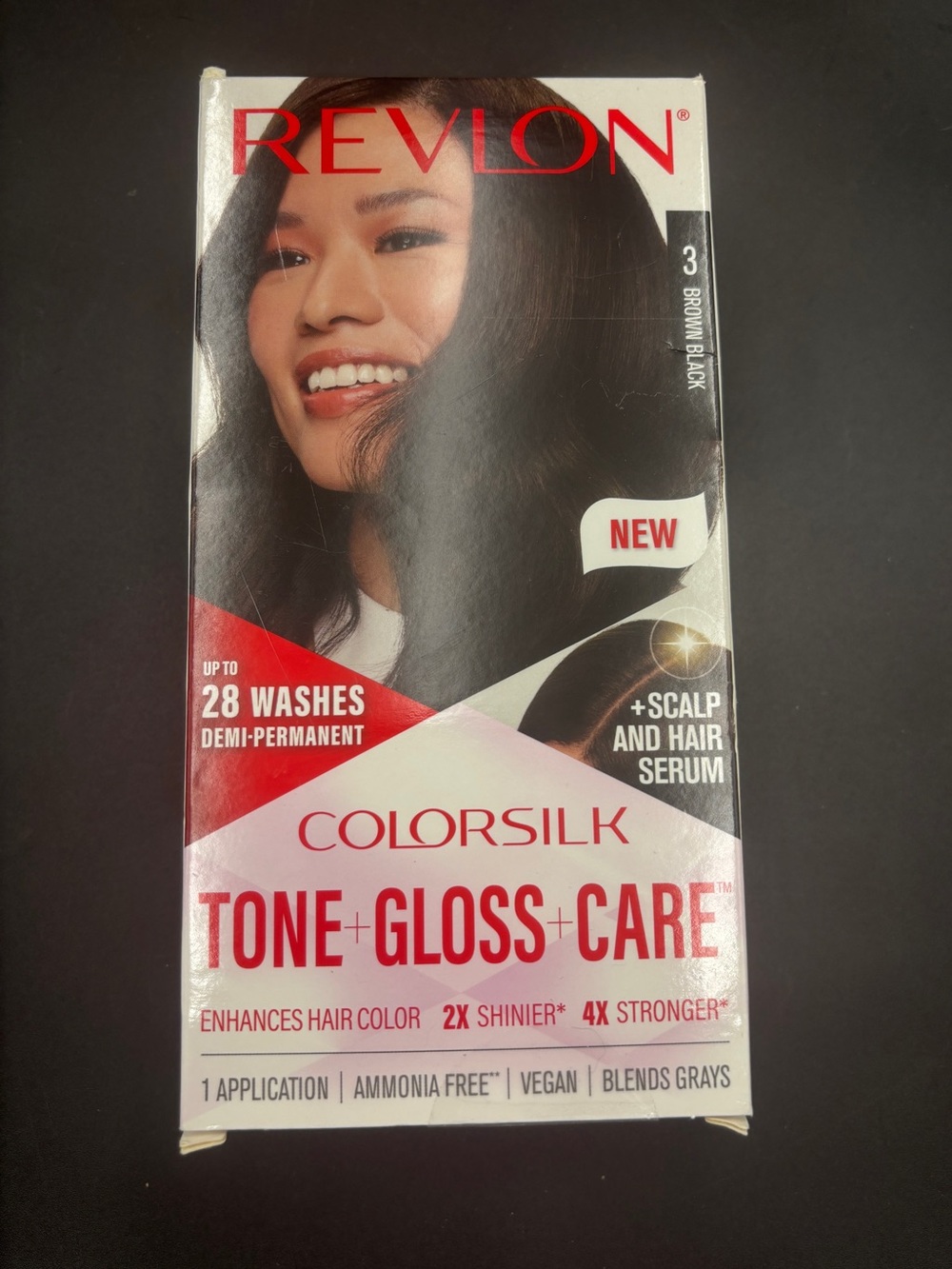 Revlon Colorsilk Tone Gloss Care Demi Permanent Hair Color #3 Brown Black 1 Box